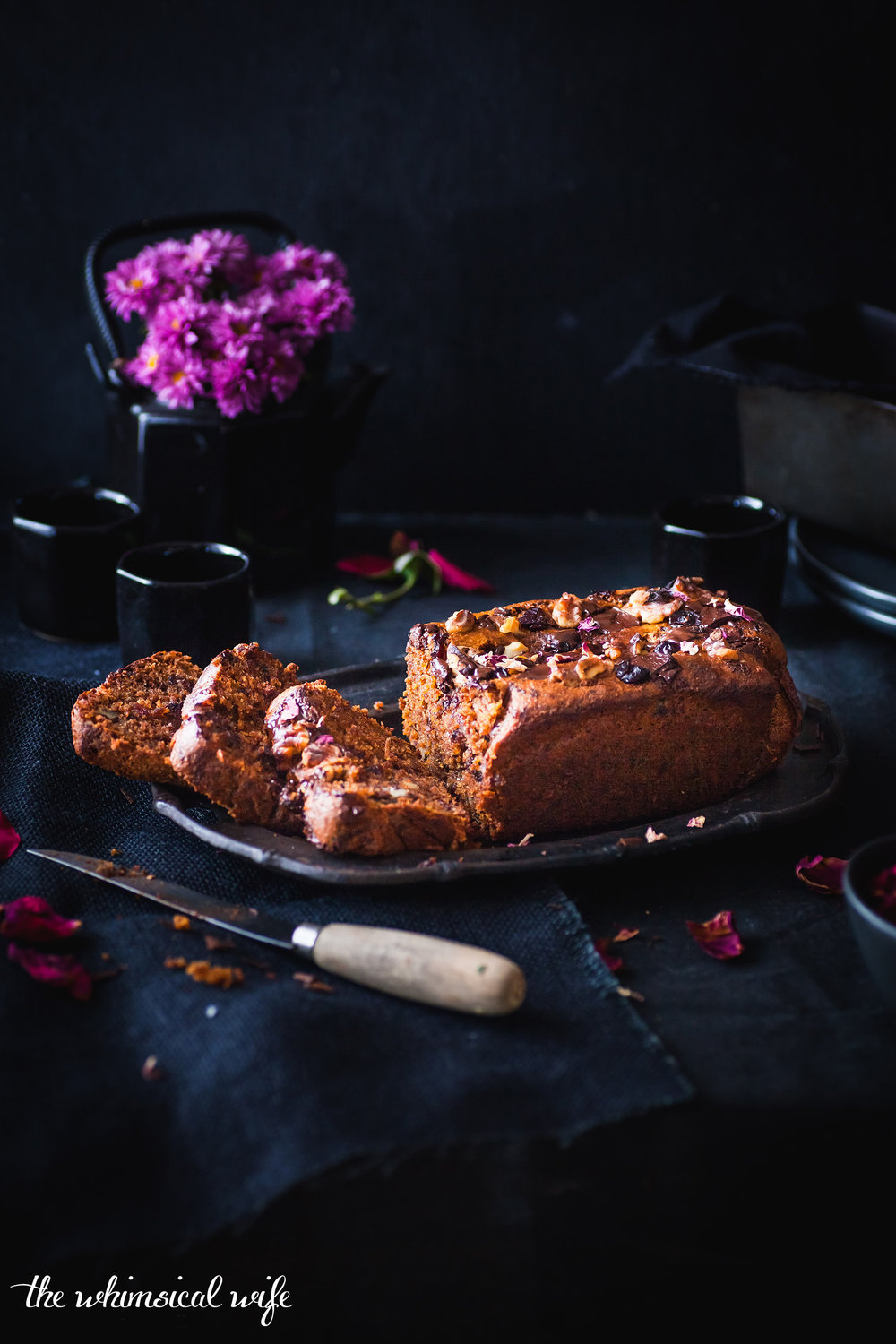 30 Cakes In 30 Days | 4. Dark Chocolate, Cranberry & Walnut Spiced Pumpkin Bread {GF, DF, Vegan} | The Whimsical Wife